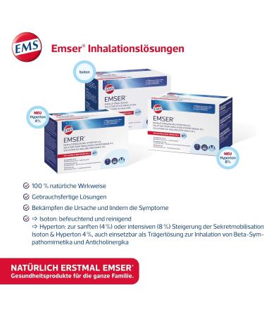 Emser Inhalation Solution Hyperton 8% - Natural Salt for Cystic Fibrosis & Bronchiectasis | 20 Ready-to-Use Ampoules (5ml) - Buy Online on GoSupps.com