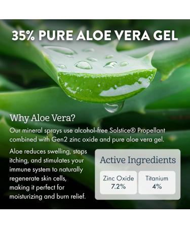 Aloe Up Continuous Mineral Sunscreen Spray SPF 30 - Alcohol-Free Broad Spectrum UVA/UVB Sunscreen Protector for Face and Body - With Gen2 Zinc Oxide and Aloe Vera - Dries Clear - Reef Safe - 4.5 Oz SPF 30 Spray Mineral Suns  - Buy Online on GoSupps.com