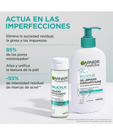 L'Or al Espa a SA GARNIER Pure Active Salicylic Acid AntiBlemish Exfoliating Liquid Reduces Pore Visibility by 34 Suitable for Sensitive Skin 120ml - Buy Online on GoSupps.com