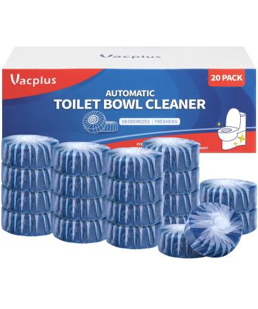 Vacplus Toilet Bowl Cleaners, Ultra-Clean Toilet Cleaners for Deodorizing & Descaling, Long-Lasting Blue Toilet Bowl Cleaner Tablets with Sustained-Release Technology Against Tough Stains (20 PACK)