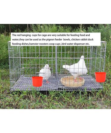 AMZSYLV 10 Pack Bird Cage Feeding Cups - Hanging Parrot Food Dishes & Waterers for Pigeon, Quail, Parakeets - Red - Buy Online on GoSupps.com