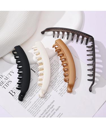 4-Pack Vintage Banana Hair Clips for Thick Hair - Multi-Color Ponytail Clasp for Women & Girls - Buy Online on GoSupps.com