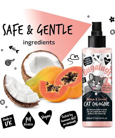 Bugalugs Cat Cologne Papaya & Coconut perfume. Leave in spray to condition nourish and hydrate skin and coat. Professional cat cleaning and grooming formula use alongside cat shampoo (Cologne) - Buy Online on GoSupps.com