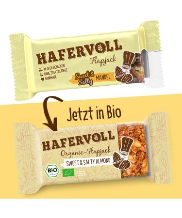 Buy Hatroll Organic Flapjack Sweet & Salty Almond - 18 x 60g Cereal Bars | Organic No Added Sugar Oats Honey | International Shipping - Buy Online on GoSupps.com