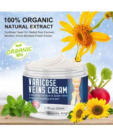 Varicose Veins Cream - Natural Treatment for Legs, Improve Blood Circulation, Strengthen Capillaries & Relieve Tired Legs - Buy Online on GoSupps.com