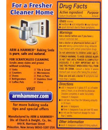 Arm and Hammer Baking Soda 227g - Pure Baking Powder for Cleaning - 1 Pack - Buy Online on GoSupps.com