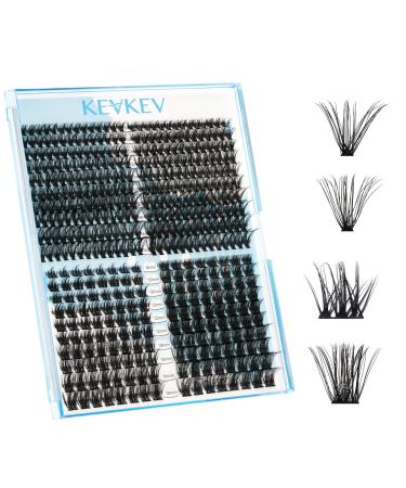 KevKev 540 Pcs Lash Clusters D Curl Individual Lashes 30D 40D Eyelash Clusters Lash Wispy and Natural Look DIY Lash Extensions 4 Styles Lashes That Look Like Extensions(540 Pcs D-8-16mix) D-Mix (8-16mm) 30D+40D+2 Mixed Styles