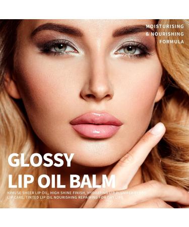 KIMUSE Sheer Lip Oil - Hydrating Lip Plumper Gloss for Dry Lips - Pink Tinted Lip Care with High Shine Finish - Buy Online on GoSupps.com