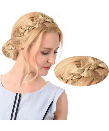 BOBIYA Kinky Gourd Synthetic Hair Braided Headband Wide Plaited Headband Elastic Stretch Plait Hair Headband (Brunette Brown) - Buy Online on GoSupps.com