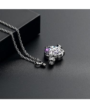 QGJNSGC Tree of Life Urn Necklace for Ashes Cremation Heart Urn Ashes Necklace for Women/Pet Crystals Keepsake Memorial Locket Cremation Jewellery Loved One Memorial Pendant Silver-Purple - Buy Online on GoSupps.com