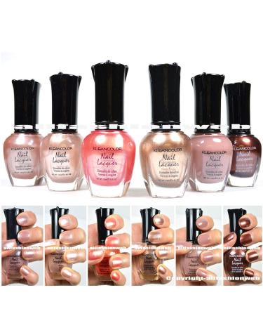 Kleancolor Nail Polish Lot of 6 Beige Shades + Free Earring Gift - Lacquer Collection - Buy Online on GoSupps.com