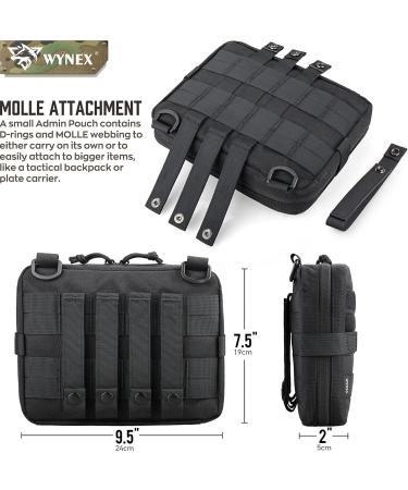 WYNEX Tactical Admin Molle Pouch - 1000D Nylon EDC Utility Bag, Waterproof Black - Buy Online on GoSupps.com
