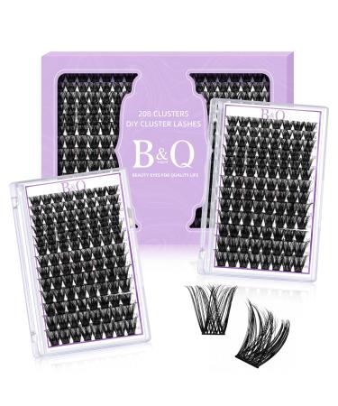 Eyelash singles 192 PCs B & Q DIY LASH cluster for beginners Reusable eyelash tufts Single eyelashes for eyelash extensions at home Individual lashes eyelashes extension (D-8-16Mix B05+B05) 8-16mix lash kit B05+B05