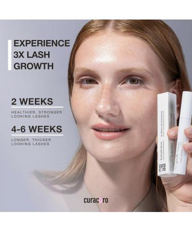 Curacoro 3x Growth Serum - Lash Extension & Eyelash Enhancer for Fuller Longer Lashes - Peptide Serum for Natural Lashes & Eyebrows (5ml) - Fast International Shipping - Buy Online on GoSupps.com