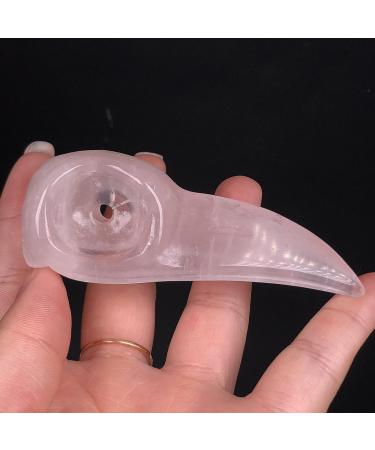 Home Decoration Natural Rose Quartz Crystal Bird Head Skull Hand Carved Polished Gemstone Home Decor Collection Stones ERTEYIN - Buy Online on GoSupps.com