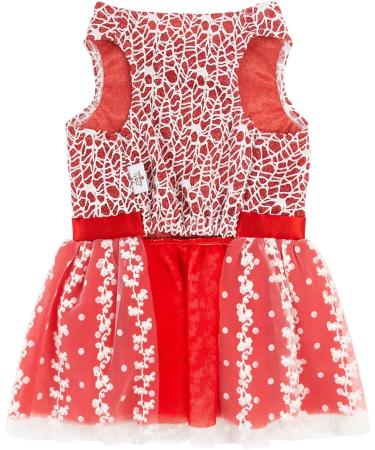 Cutebone Rode Hond Jurk Outfit - Shining Embroidery Tutu & Strik voor Puppy - Meisjes Kleding voor Bruiloft & Verjaardagsfeestje - DD09XS-DE XS Rosa - Buy Online on GoSupps.com