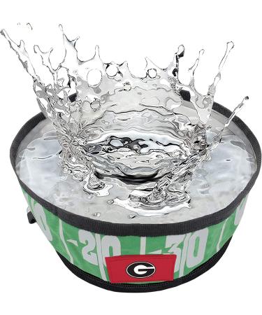 NCAA Georgia Bulldogs 2 Pack Collapsible Dog Travel Bowl | Football Design | Portable Lightweight Leak-Proof Bowl for Food & Water - Buy Online on GoSupps.com