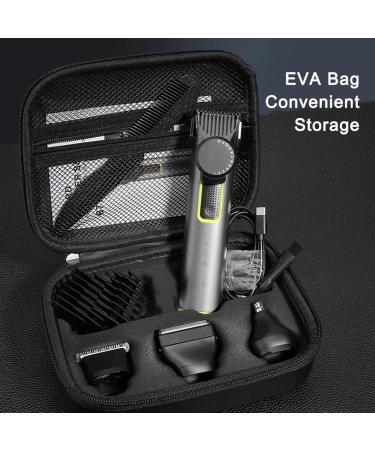 Professional 4-in-1 Hair Clippers Set - USB Rechargeable IPX5 Waterproof Electric Hair Clipper & Nose Hair Trimmer in Grey - Perfect for Home & Travel - Buy Online on GoSupps.com