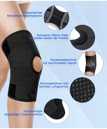 Prowaves Knee Brace for Men & Women - Adjustable Patella Support with Side Stabilizers for Meniscus Tears Knee Pain & Arthritis Recovery - XXXL Black - Buy Online on GoSupps.com