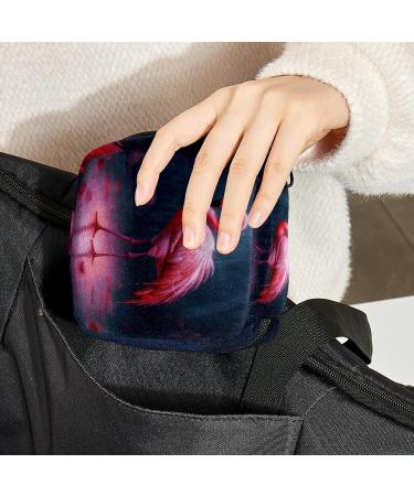 Flamingo Period Bag - Large Menstrual Cup Pouch & Sanitary Napkin Organizer - Buy Online on GoSupps.com