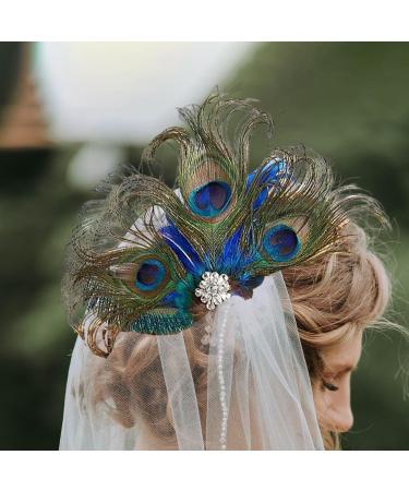 BEALIFE Oriental Style Flower Hair Comb High-end Texture Realistic Appearance Exquisite Craft Metal Leaf Hair Combs Wedding Dark Green - Buy Online on GoSupps.com