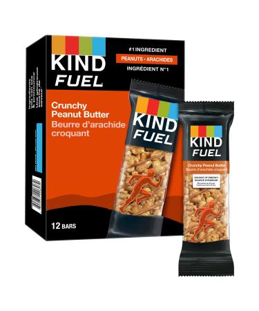 KIND Fuel Bars Crunchy Peanut Butter 50 Gram Bars (12 Pack) 12g Protein Gluten Free