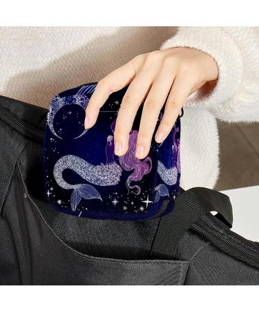 Stylish Menstruation Pad Bag with Zipper - Beautiful Moon Pattern | Women's Napkin & Tampon Collector for Girls - Buy Online on GoSupps.com