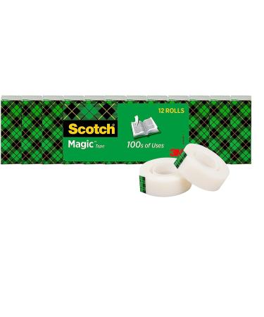 Scotch Magic Tape  12 Rolls  Numerous Applications  Invisible  Engineered for Repairing  3/4 x 1000 Inches  Boxed (810K12) - Buy Online on GoSupps.com