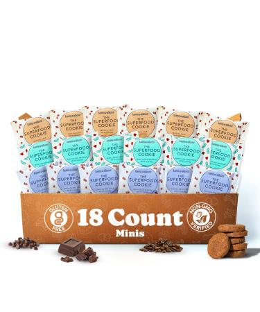 Love + Chew Mini Vegan Cookies Gluten Free 3g Plant Based Protein Per Cookie Healthy Snacks for Adults and Kids Individually Wrapped Chocolate Cookies Chocolate Lover Variety Pack 18 Pack Chocolate Lovers - 18 Pack