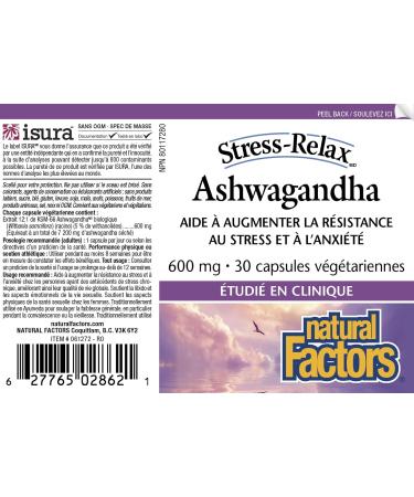 Ashwagandha 600mg Stress Relax 30Vcaps - Buy Online on GoSupps.com