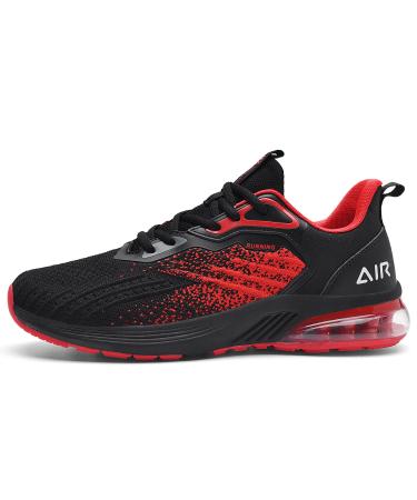 IIV Mens Air Running Shoes Casual Tennis Walking Athletic Gym Fashion Lightweight Slip On Sneakers 11 Black/Red