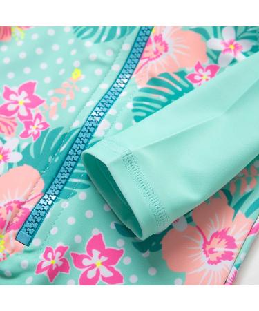 BONVERANO Baby Girls Swimsuit - Long-Sleeve Zipper One Piece Swimwear, UPF 50+ Sun Protection - 3-6 Months, Green - Buy Online on GoSupps.com