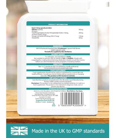 Kula Nutrition Max Strength Red Krill Oil Capsules - 1000mg per Serving - 60x 500mg Softgels - Astaxanthin EPA DHA Omega 3 for Heart, Blood Pressure, Vision, Brain Health - 1 Month Supply - Buy Online on GoSupps.com