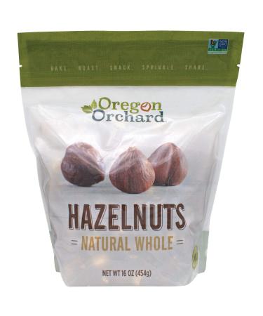 Oregon Orchard Natural Whole Hazelnuts, Unsalted, 16oz bag, Heart Healthy Snacks, Grown In Oregon, Filberts, Keto