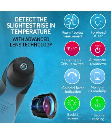 iProven Digital Thermometer with Fever Indicator - Temporal and Ear Measurements Accurate and Fast Reading For Adults and Kids - DMT-489 Black - Buy Online on GoSupps.com