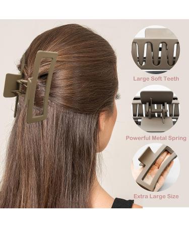 4 Pcs Extra Large Claw Clips for Thick Hair - Non-slip Jumbo Hair Clips for Curly Hair - Strong Hold Rectangle Claw Clip - Buy Online on GoSupps.com