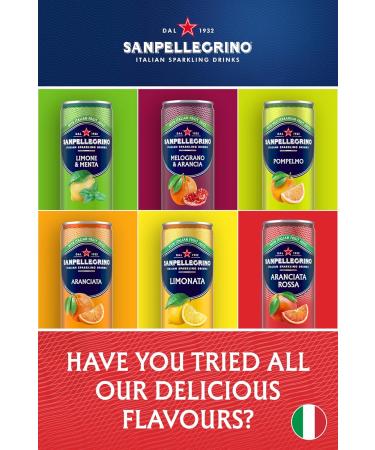  San Pellegrino San Pellegrino Sparkling Italian Canned Drinks with Sparkling Blood Orange 12 x 330 ml 69 kcals per can - Buy Online on GoSupps.com