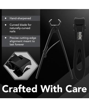 Nail Clippers - 420J2 Surgical Grade Japanese Steel Extra Wide Jaw | Professional Sharp Curved Nail Clipper for Thick Fingernails & Toenails | Manicure & Pedicure Tool in Black - Buy Online on GoSupps.com
