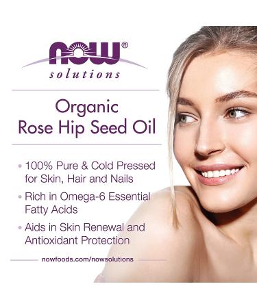 Now Foods Certified Organic Rose Hip Seed Oil 1 oz - 100% Pure, Natural Skincare - Buy Online on GoSupps.com