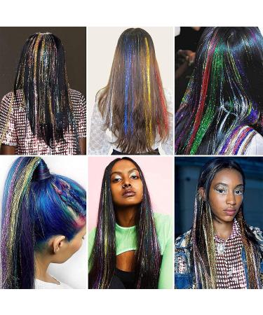 250 Multicolour Hair Tinsel Extensions - Fairy Holographic Sparkle Glitter - Women's Hair Accessories - Buy Online on GoSupps.com