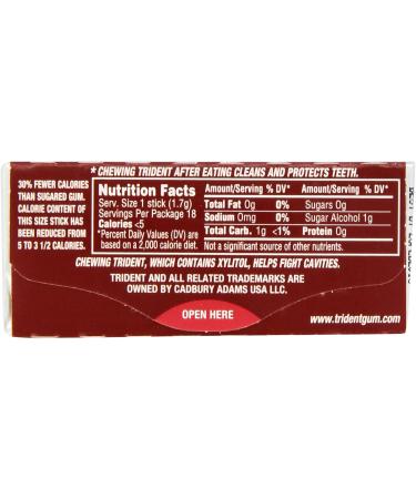 Trident Cinnamon Sugar Free Gum - 14x18 Sticks - Buy Online on GoSupps.com