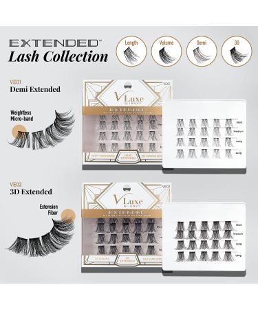 VLuxe by iEnvy: DIY Eyelash Extensions - 2 Pack Featherlight 3D & Demi Clusters - Reusable Synthetic Lashes - Buy Online on GoSupps.com