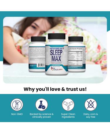 Sleep Max Natural Sleep Aid Magnesium GABA 5-HTP & Taurine REM Sleep & Deep Sleep Supplement Without Melatonin Non-Habit Forming Vegan Herbal Sleep Aid Non-GMO 60 Capsules - Buy Online on GoSupps.com