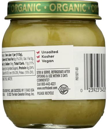 Earth's Best Organic Peas Baby Food 4oz - Ideal for 6 Months+ | Healthy Infant Nutrition - Buy Online on GoSupps.com