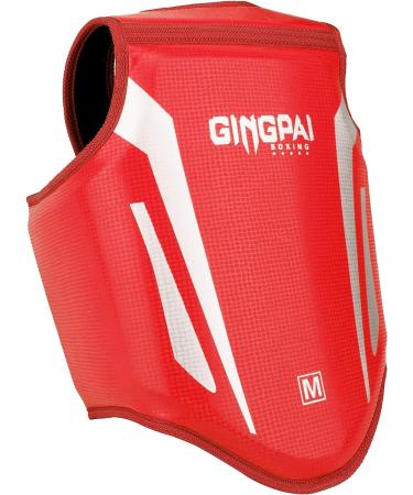 GINGPAI PU Leather Chest Guard | Boxing & Martial Arts Body Protector | Red Small - Buy Online on GoSupps.com