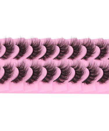 Fanxiton 3D False Eyelashes 10 Pairs Pack - Dramatic Fluffy Mink Wispy Lashes 20mm Curly - 20MM-C01 - Buy Online on GoSupps.com