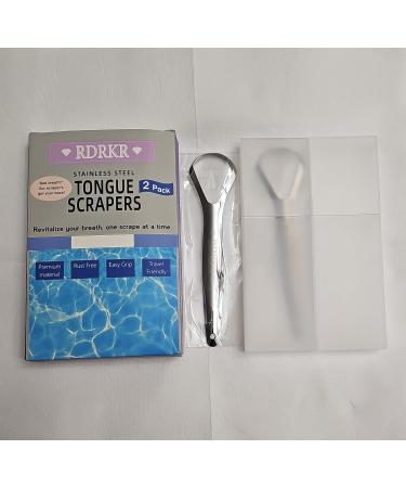 Stainless Steel Tongue Scrapers Set - 2-Pack | Travel Cases | Enhance Oral Health & Hygiene - Buy Online on GoSupps.com
