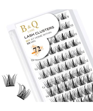 Eyelashes 72 PCs B & Q eyelashes DIY Individual eyelashes for beginners reusable eyelash bushes wispy fluffy single eyelashes for eyelash extensions at home (B31 D-8-16MixM) D-8-16 MIX B 31 - Buy Online on GoSupps.com