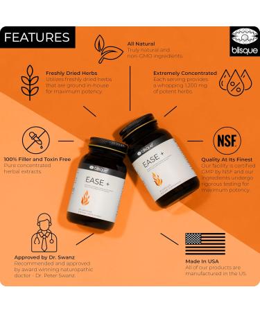 Blisque Natural Inflammation Health Supplement Complex for Healthy Inflammatory Response | Doctor-Approved | with Turmeric Curcumin Ginger Root and Boswellia | 90 Capsules | Vegan and Non-GMO - Buy Online on GoSupps.com