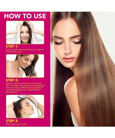 Hair Straightening Cream Keratin Hair Treatment Straightener Silk & Gloss Hair Straightening Cream Nourishing Fast Smoothing for All Hair Types (2Pcs) - Buy Online on GoSupps.com